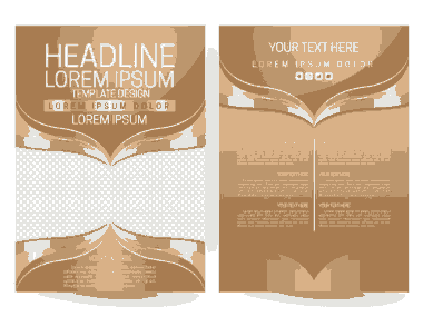 Free Download PDF Books, Flyer Design Vector On Brown Yellow Color Free Vector