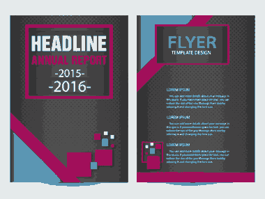 Free Download PDF Books, Flyer Design With Dark Background and Squares Free Vector