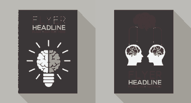 Free Download PDF Books, Flyer Head Brain Lightbulb Icons Decoration Free Vector