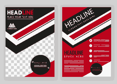 Free Download PDF Books, Flyer Modern Red Black Design Decor Free Vector