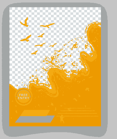 Free Download PDF Books, Flyer Orange Splashing Bird Silhouette Free Vector