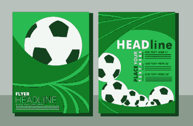 Free PDF Books, Soccer Background Flyer Balls Green Whirl Free Vector