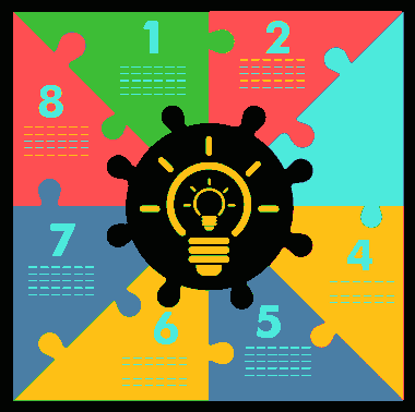 Free Download PDF Books, Business Idea Lightbulb Puzzle Joints Free Vector