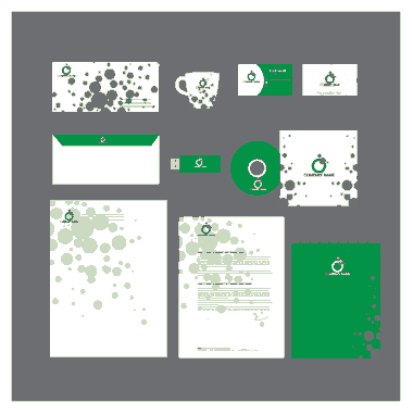 Free Download PDF Books, Business Identity Sets Green Design Free Vector