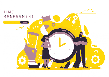 Free Download PDF Books, Time Management Banner Human Clock Sketch Free Vector