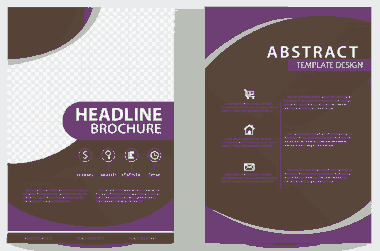 Free Download PDF Books, Brochure Design Violet And Checkered Background Free Vector