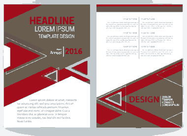 Free Download PDF Books, Brochure Design With Modern Triangles Free Vector