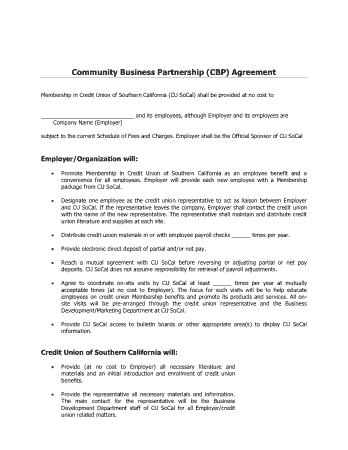 Free Download PDF Books, Community Business Pertnership Agreement Template