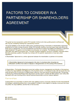 Free Download PDF Books, Factors Consider Partnership or Shareholders Agreement Template