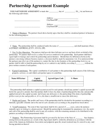 Free Download PDF Books, Simple Business Partnership Agreement Form Template