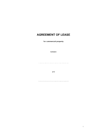 Free Download PDF Books, Agreement of Lease Template