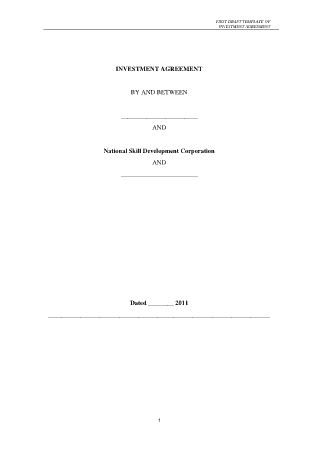 Free Download PDF Books, Business Investment Agreement Template