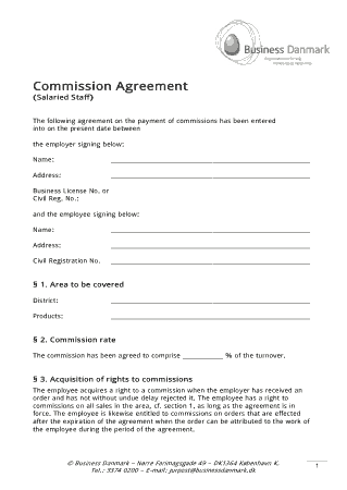 Free Download PDF Books, Business Commission Agreement Template
