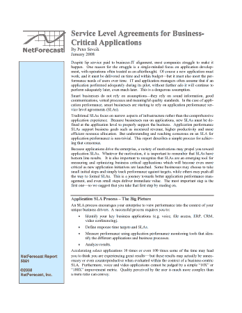 Free Download PDF Books, Service Level Agreements For Business Critical Applications Template