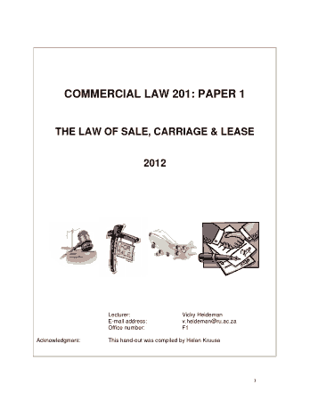Free Download PDF Books, Commercial Law 201 Template