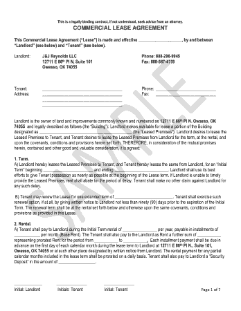 Free PDF Books, Commercial Lease Agreement Papers Template