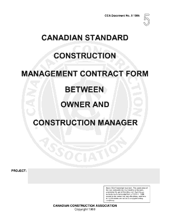 Free Download PDF Books, Canadian Standard Construction Management Contract Template