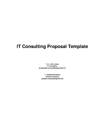 Free Download PDF Books, IT Consulting Proposal Agreement Template