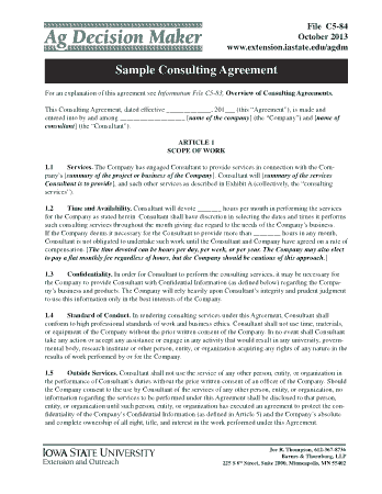 Free Download PDF Books, Sample Consulting Agreement Template
