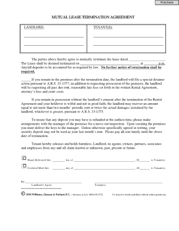 Free Download PDF Books, Mutual Lease Termination Agreement Template