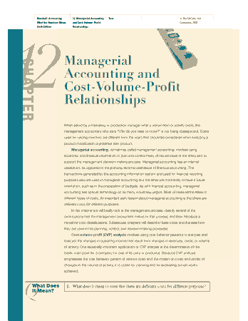 Free Download PDF Books, Managerial Accounting and Cost Volume Profit Relationship Template