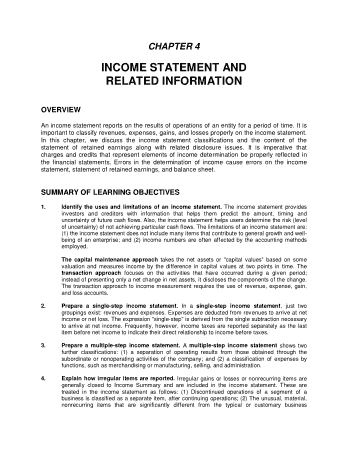 Free Download PDF Books, Income Statement and Related Information Sample Template