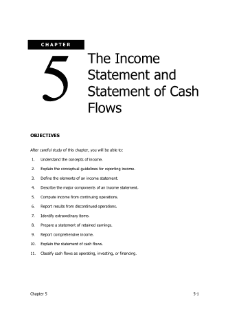 Free Download PDF Books, The Income Statement and Statement of Cash Flows Template