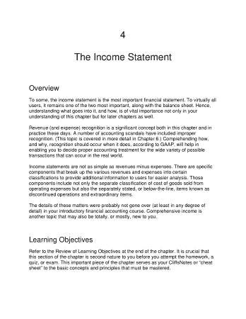 Free Download PDF Books, The Income Statement Template