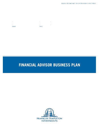 Free Download PDF Books, Financial Advisor Business Plan Template