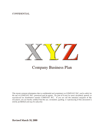Free Download PDF Books, XYZ Company Business Plan Template
