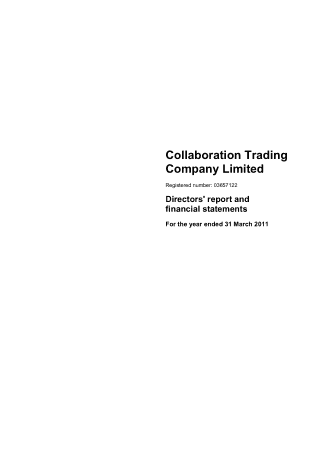 Free Download PDF Books, Collaboration Trading Company Limited Financial Statement Template