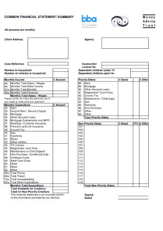 Free Download PDF Books, Common Financial Statement Template
