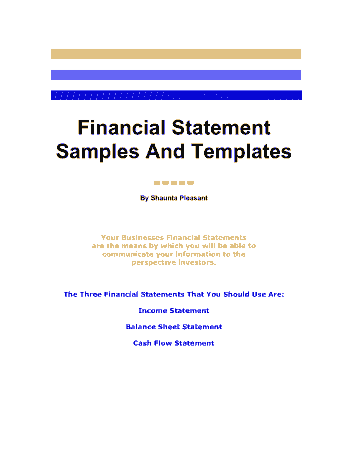 Free Download PDF Books, Financial Statement Sample and Template