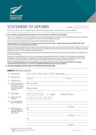 Free Download PDF Books, Statement of Affairs Template