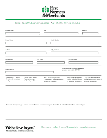 Free Download PDF Books, Business Customer Information Sheet Template