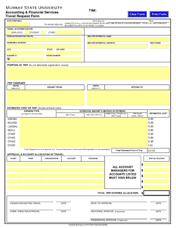 Free Download PDF Books, Financial Services Travel Request Form Finance Template