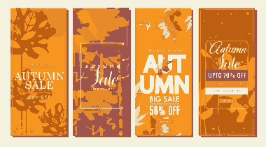 Free Download PDF Books, Autumn Sales Banners Vertical Design Colorful Leaves Decor Free Vector