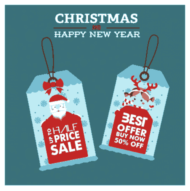 Free Download PDF Books, Christmas Banner Design With Sales Tags Free Vector