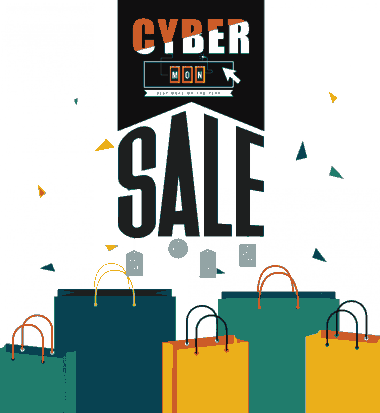 Free Download PDF Books, Cyber Monday Sale Banner Webpage Style 3D Bags Free Vector