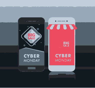 Free Download PDF Books, Cyber Monday Sales Banner Smart Phone Icons Ornament Free Vector