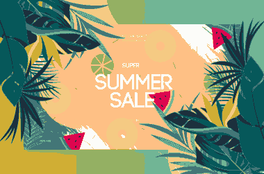 Free Download PDF Books, Summer Sale Banner Colorful Flat Classical Nature Elements Free Vector