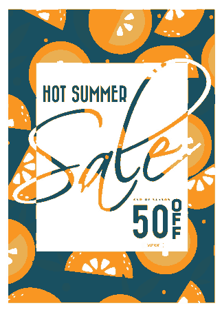 Free Download PDF Books, Summer Sales Banner Retro Flat Orange Decor Free Vector