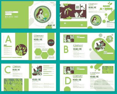 Free Download PDF Books, Brochure Templates Healthy Life Theme Bright Green White Free Vector