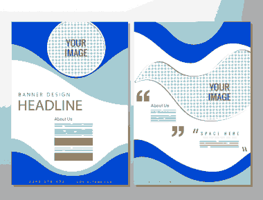 Free Download PDF Books, Corporate Brochure Template Modern Abstract Curves Checkered Decor Free Vector