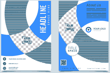 Free Download PDF Books, Corporate Brochure Template Modern Flat Checkered Swirled Decor Free Vector