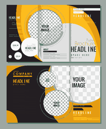 Free Download PDF Books, Corporate Brochures Vertical Trifold Design Modern Checkered Decor Free Vector