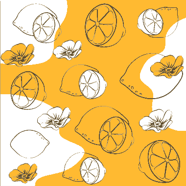 Free Download PDF Books, Nature Background Handdrawn Petal Lemon Sketch Free Vector