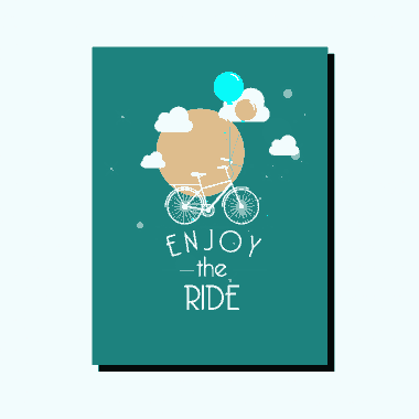 Free Download PDF Books, Card Cover Bicycle Background Floating Object Balloons Decoration Free Vector