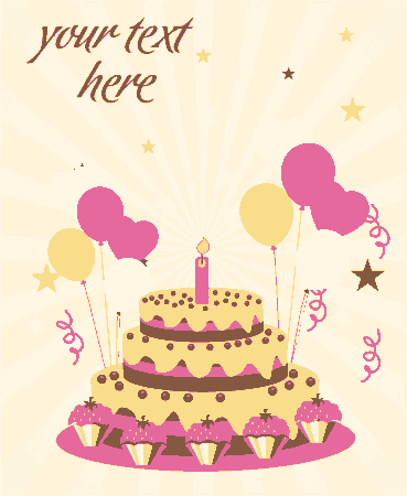 Free Download PDF Books, Birthday Cake Background Eventful Decoration Ballons Decoration Free Vector