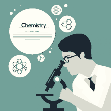 Free Download PDF Books, Chemistry Background Scientist Icon Atoms Molecules Decoration Free Vector